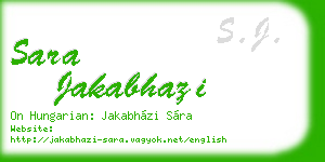 sara jakabhazi business card
